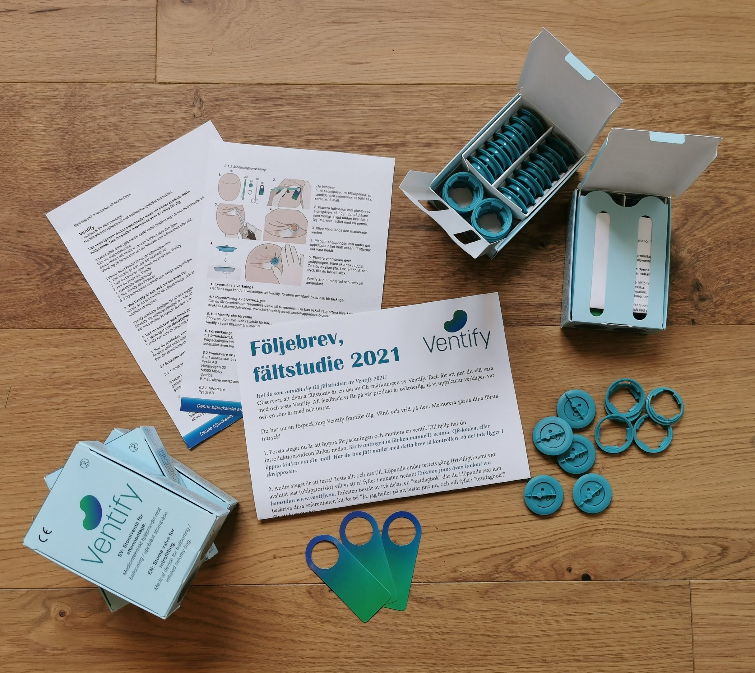 Testmaterial till Ventifys fältstudie 2021. 
